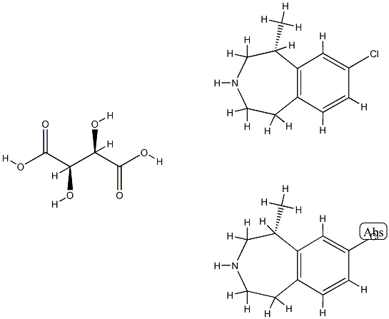 绿卡色林-L-酒石酸盐, 847063-12-1, 结构式