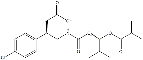 Benzenepropanoic acid, 4-chloro-b-[[[[(1S)-2-Methyl-1-(2-Methyl-1-oxopropoxy)propoxy]carbonyl ]aMino]Methyl]-, (bR)- Structure