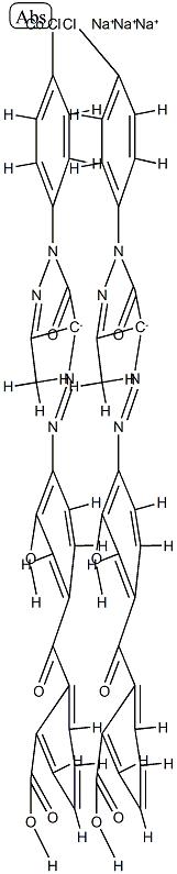 trisodium bis[2-[4-[[1-(4-chlorophenyl)-4,5-dihydro-3-methyl-5-oxo-1H-pyrazol-4-yl]azo]-3-hydroxybenzoyl]benzoato(3-)]cobaltate(3-) Structure