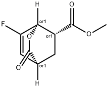 2-Oxabicyclo[2.2.2]oct-7-ene-6-carboxylicacid,7-fluoro-3-oxo-,methylester,(1R,4S,6R)-rel-(9CI) Struktur