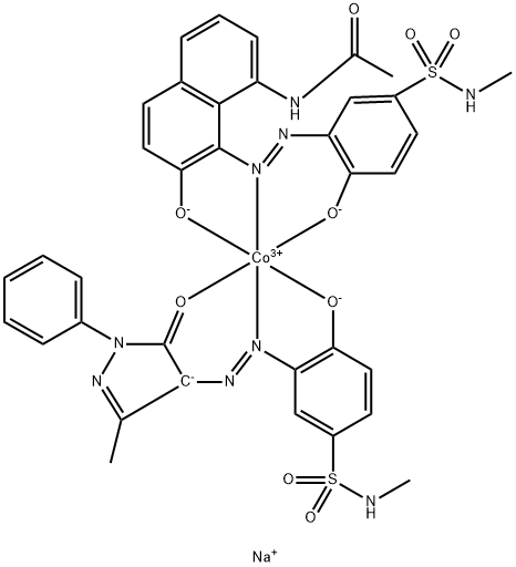 84788-14-7 Cobaltate(1-), [3-[(4,5-dihydro-3-methyl-5-oxo-1-phenyl-1H-pyrazol-4-yl)azo]-4-hydroxy-N-methylbenzenesulfonamidato(2-)][N-[7-hydroxy-8-[[2-hydroxy-5-[(methylamino)sulfonyl]phenyl]azo]-1-naphthalenyl]acetamidato(2-)]-, sodium