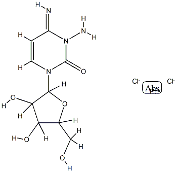 Platinum, (3-amino-1-beta-D-arabinofuranosyl-3,4-dihydro-4-imino-2(1H) -pyrimidinone-N(sup N(sup 3)),N(sup 4))dichloro-, (SP-4-3)- 结构式