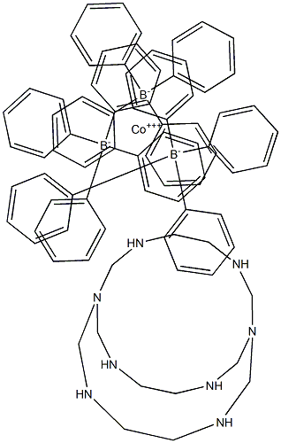 1,3,6,8,10,13,16,19-八氮杂二环[6.6.6]二十烷三(四苯硼酸)钴 结构式