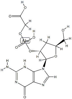2'-deoxyguanosine-3'-(phospho-2''-O-glycolic acid) 结构式