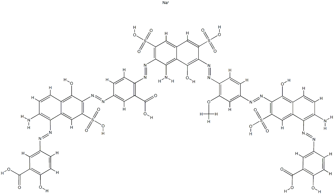 Benzoic acid, 2-[[1-amino-7-[[4-[[6-amino-5-[(3-carboxy-4-hydroxyphenyl)azo]-1-hydroxy-3-sulfo-2-naphthalenyl]azo]-2-methoxyphenyl]azo]-8-hydroxy-3,6-disulfo-2-naphthalenyl]azo]-5-[[6-amino-5-[(3-carboxy-4-hydroxyphenyl)azo]-1-hydroxy-3-sul Structure