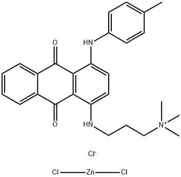 [3-[[9,10-dihydro-9,10-dioxo-4-(p-toluidino)-1-anthryl]amino]propyl]trimethylammonium chloride, compound with zinc chloride Structure