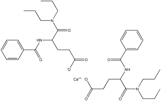 calcium (±)-bis[4-(benzoylamino)-5-(dipropylamino)-5-oxovalerate],85068-56-0,结构式