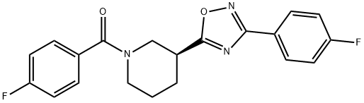 (3S)-1-(4-フルオロベンゾイル)-3-[3-(4-フルオロフェニル)-1,2,4-オキサジアゾール-5-イル]ピペリジン 化学構造式