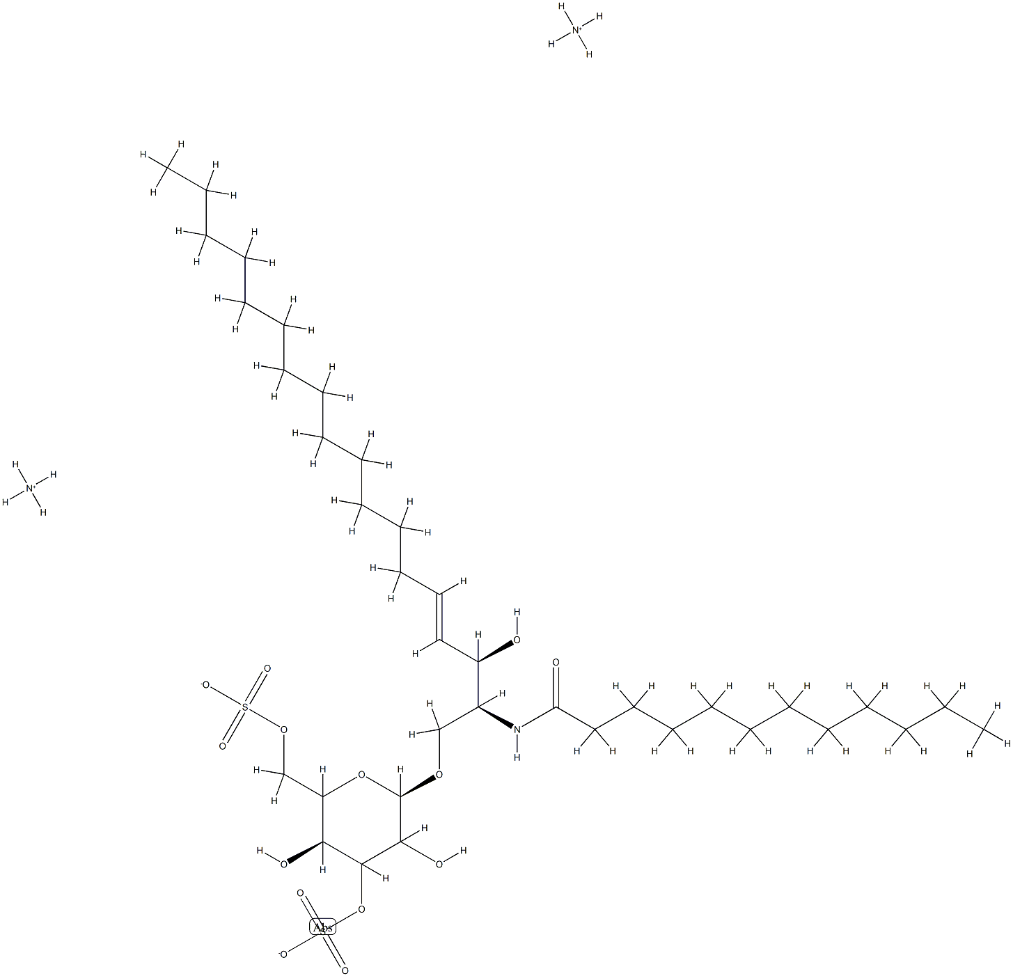 3,6-di-O-sulfo-D-galactosyl-1-1'-N-lauroyl-D-erythro-sphingosine (aMMoniuM salt) Structure
