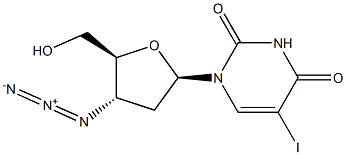 3'-azido-2',3'-dideoxy-5-iodouridine 结构式