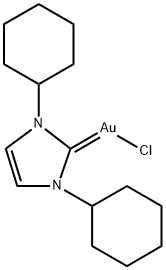 CHLORO[1,3-BIS(CYCLOHEXYL)2H-IMIDAZOL-2-YLIDENE]GOLD(I),98% 结构式