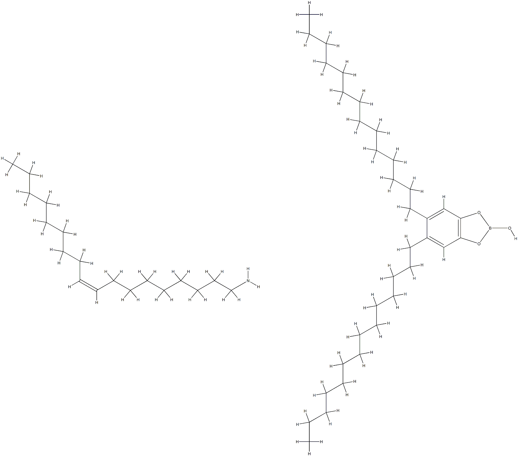 (Z)-octadec-9-enylamine, compound with 2-hydroxy-5,6-ditetradecyl-1,3,2-benzodioxaborole (1:1) 结构式