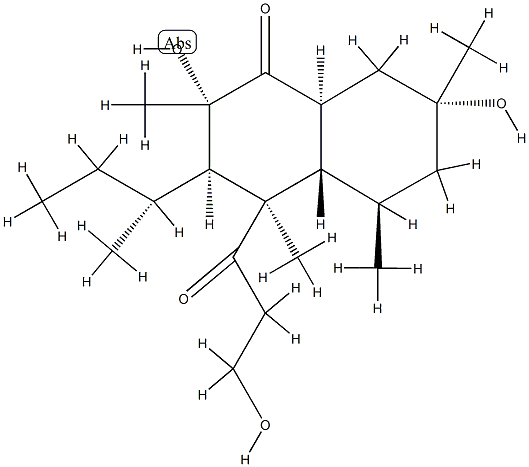 (2S,4aα,8aβ)-3,4,4a,5,6,7,8,8a-オクタヒドロ-2,7β-ジヒドロキシ-4α-(3-ヒドロキシ-1-オキソプロピル)-2,4β,5α,7α-テトラメチル-3α-[(R)-1-メチルプロピル]-1(2H)-ナフタレノン 化学構造式
