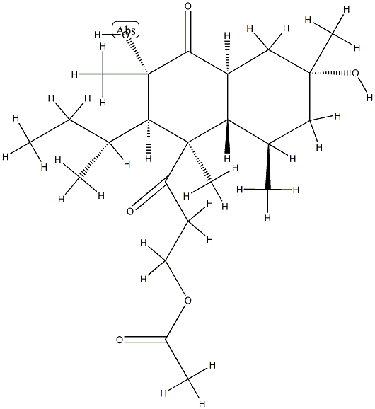 (2S,3R,4R,4aα,8aβ)-4-[3-(アセチルオキシ)-1-オキソプロピル]-3,4,4a,5,6,7,8,8a-オクタヒドロ-2β,7β-ジヒドロキシ-2α,4,5α,7α-テトラメチル-3-[(R)-1-メチルプロピル]-1(2H)-ナフタレノン 化学構造式