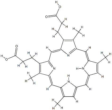 3,7,13,17-Tetramethyl-21H,23H-porphyrin-2,18-dipropanoic acid Struktur