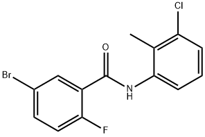 5-bromo-N-(3-chloro-2-methylphenyl)-2-fluorobenzamide Struktur