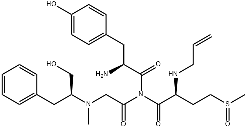 N-(2-プロペニル)-L-Tyr-4-(メチルスルフィニル)-L-Abu-Gly-N-[(S)-1-ヒドロキシメチル-2-フェニルエチル]-N-メチル-NH2 化学構造式