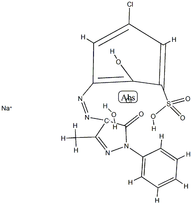 sodium [5-chloro-3-[(4,5-dihydro-3-methyl-5-oxo-1-phenyl-1H-pyrazol-4-yl)azo]-2-hydroxybenzene-1-sulphonato(3-)]hydroxychromate(1-) Structure