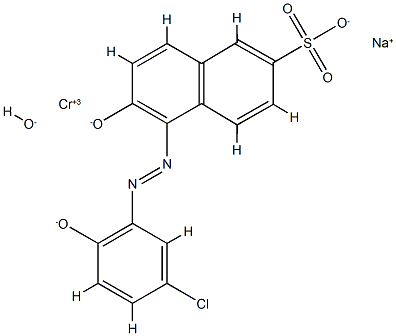 [5-[(5-氯-2-羟苯基)偶氮]-6-羟基-2-萘磺酸根合]羟基铬酸钠 结构式