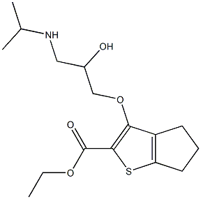 ethyl 6-[2-hydroxy-3-(propan-2-ylamino)propoxy]-8-thiabicyclo[3.3.0]oc ta-6,9-diene-7-carboxylate Struktur