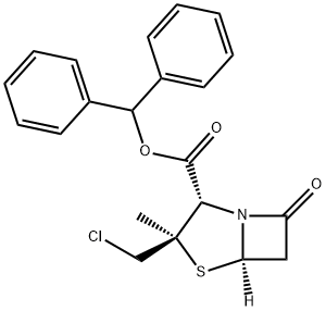 (2S,5R)-3α-Chloromethyl-3-methyl-7-oxo-4-thia-1-azabicyclo[3.2.0]heptane-2β-carboxylic acid benzhydryl ester,85573-73-5,结构式