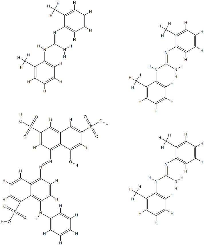 5-[[4-anilino-5-sulpho-1-naphthyl]azo]-4-hydroxynaphthalene-2,7-disulphonic acid, compound with N,N'-di(o-tolyl)guanidine (1:3) 结构式