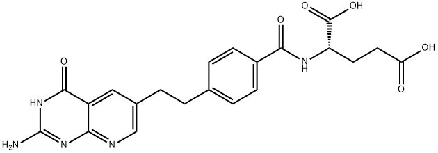 L-Glutamic acid, N-(4-(2-(2-amino-1,4-dihydro-4-oxopyrido(2,3-d)pyrimi din-6-yl)ethyl)bezoyl)- Structure