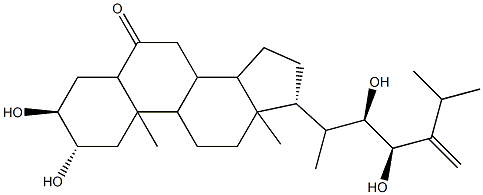 (22R,23R)-2β,3β,22,23-テトラヒドロキシ-5α-エルゴスタ-24(28)-エン-6-オン 化学構造式