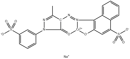 disodium [4-[[4,5-dihydro-3-methyl-5-oxo-1-(3-sulphophenyl)-1H-pyrazol-4-yl]azo]-3-hydroxynaphthalene-1-sulphonato(4-)]chromate(2-) ,85896-40-8,结构式