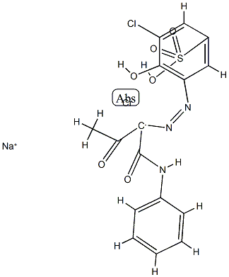 sodium [5-[[1-(anilinocarbonyl)-2-oxopropyl]azo]-3-chloro-4-hydroxybenzene-1-sulphonato(3-)]chromate(1-) Structure