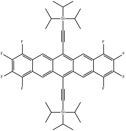[(1,2,3,4,8,9,10,11-Octafluoro-6,13-pentacenediyl)di-2,1-ethynediyl]bis[tris(1-methylethyl)silane Structure