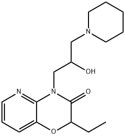 8-ethyl-10-[2-hydroxy-3-(1-piperidyl)propyl]-7-oxa-2,10-diazabicyclo[4 .4.0]deca-2,4,11-trien-9-one 结构式