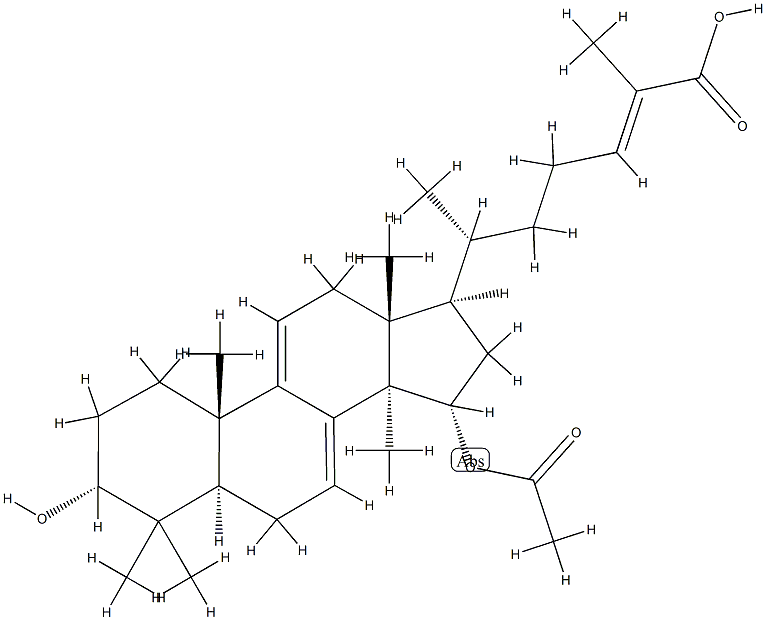 (24E)-3α-Hydroxy-15α-acetoxylanosta-7,9(11),24-triene-26-oic acid Structure