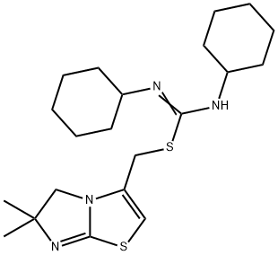 N,N'-ジシクロヘキシルカルバムイミドチオ酸(5,6-ジヒドロ-6,6-ジメチルイミダゾ[2,1-B]チアゾール-3-イル)メチルエステル塩酸塩 化学構造式