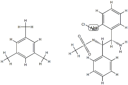 氯(均三甲苯)[(1S,2S)-(+)-2-氨基-1,2-二苯乙基(甲磺酰氨基)]钌(II) 结构式