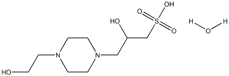 N-(2-Hydroxyethyl)piperazine-N-2-hydroxypropanesulfonic acid Hydrate (HEPPSO) 结构式