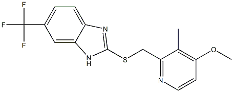 2-[(4-メトキシ-3-メチル-2-ピリジニルメチル)チオ]-5-トリフルオロメチル-1H-ベンゾイミダゾール 化学構造式