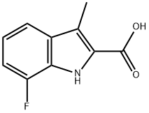 7-フルオロ-3-メチル-1H-インドール-2-カルボン酸 化学構造式