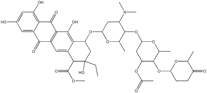 3'-O-Acetyl-2-hydroxyaclacinomycin Structure