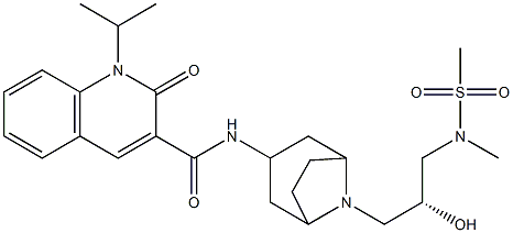 1,2-Dihydro-N-[(3-endo)-8-[(2R)-2-hydroxy-3-[methyl(methylsulfonyl)amino]propyl]-8-azabicyclo[3.2.1]oct-3-yl]-1-(1-methylethyl)-2-oxo-3-quinolinecarboxamide Structure