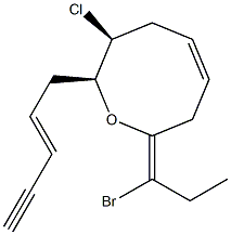 (2S,5Z,8Z)-8-(1-Bromopropylidene)-3β-chloro-3,4,7,8-tetrahydro-2β-[(2Z)-2-penten-4-ynyl]-2H-oxocin Structure