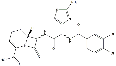 (6R,7S)-7α-[[(S)-(2-Amino-4-thiazolyl)[(3,4-dihydroxybenzoyl)amino]acetyl]amino]-8-oxo-1-azabicyclo[4.2.0]oct-2-ene-2-carboxylic acid Struktur