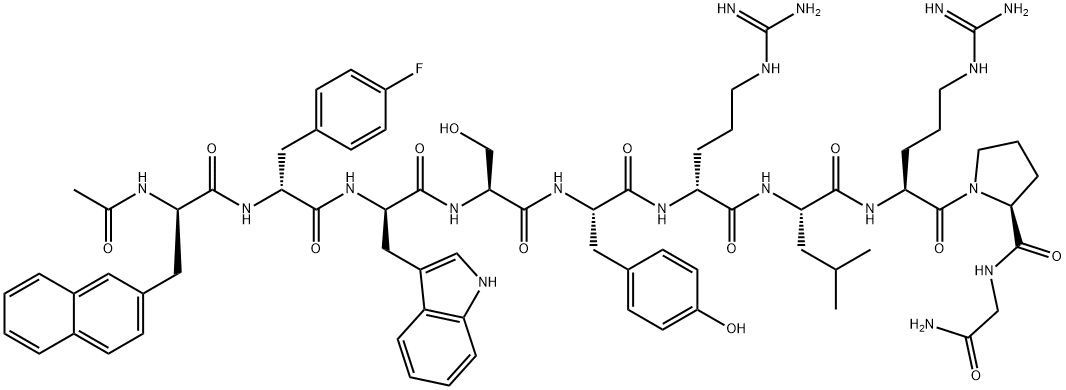 LHRH, acetyl-2-(2-naphthyl)-Ala(1)-4-F-Phe(2)-Trp(3)-Arg(6)- Structure