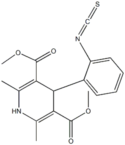 2,6-dimethyl-3,5-dicarbomethoxy-4-(2-isothiocyano)phenyl-1,4-dihydropyridine Struktur