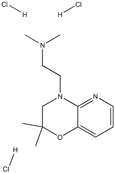 2-(8,8-dimethyl-7-oxa-2,10-diazabicyclo[4.4.0]deca-2,4,11-trien-10-yl) -N,N-dimethyl-ethanamine trihydrochloride 化学構造式