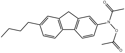 N-acetoxy-7-N-butyl-N-2-acetylaminofluorene Struktur