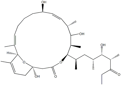 13-O-De(2,6-dideoxy-β-D-arabino-hexopyranosyl)-17-hydroxyventuricidin B Structure