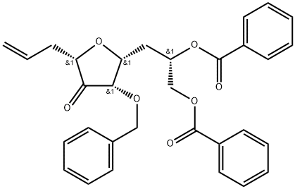 4,7-Anhydro-1,2,3,8-tetradeoxy-6-O-(phenylmethyl)-D-gluco-dec-1-en-5-ulose 9,10-dibenzoate Struktur