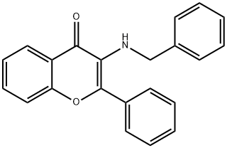 4H-1-Benzopyran-4-one,2-phenyl-3-[(phenylmethyl)amino]-(9CI) Struktur