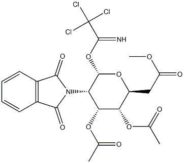 3,4,6-三-O-乙酰基-2-脱氧-2-苯二甲酰亚氨基-Β-D-半乳糖吡喃糖苷2,2,2-三氯亚氨逐乙酸酯, 87190-67-8, 结构式
